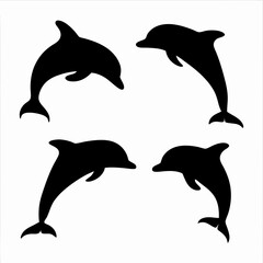 Obraz premium Dolphin Silhouette Vector Collection.