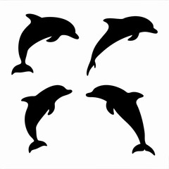 Dolphin Silhouette Vector Collection.
