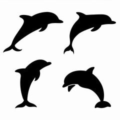 Dolphin Silhouette Vector Collection.