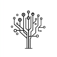 Abstract Circuitry Tree Design Illustrating Technology Growth