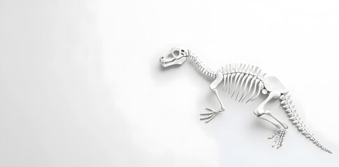Obraz premium Realistic 3d Dino skeleton isolated on white background 