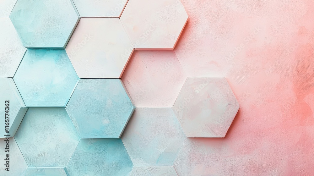 Poster geometric hexagonal pattern design digital art abstract modern colorful background conceptual repres