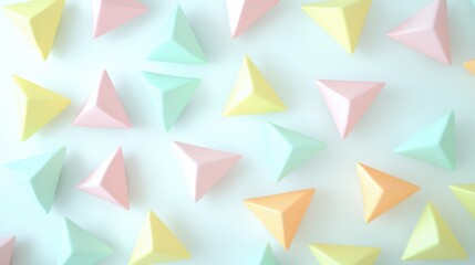 Colorful paper triangles creative workspace graphic design indoor setting aesthetic viewpoint visual art concept