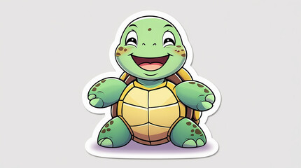 Chibi Laughing Turtle Sticker