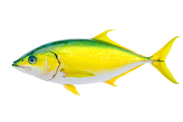 Fresh Yellow fish top view isolated on white background