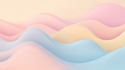 Gentle waves of pastel colors abstract art digital creation soft environment aerial view serenity...