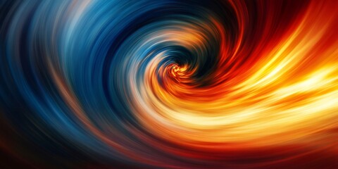 Vibrant color vortex spiraling dynamically, blending warm and cool hues into captivating abstract visual pattern