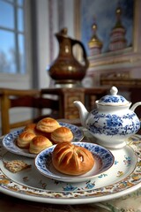 Fototapeta premium Russian cake 'vatrushka'.