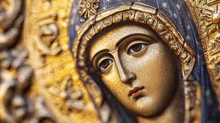 Fototapeta premium Byzantine Empire Icon: Intricate Details and Vibrant Colors Inspiring Reverence and Admiration