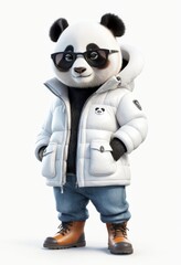 Panda Animal Fun 3D Cartoon Cute Adorable Character White Background