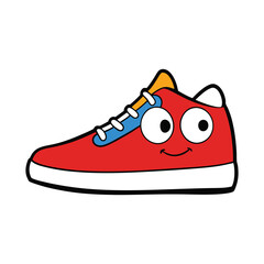 illustration of a pair of sneaker with cute face