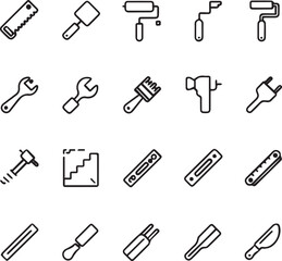 set of tools icon in the hammer in etc tools