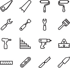 set of tools icon in the hammer in etc tools