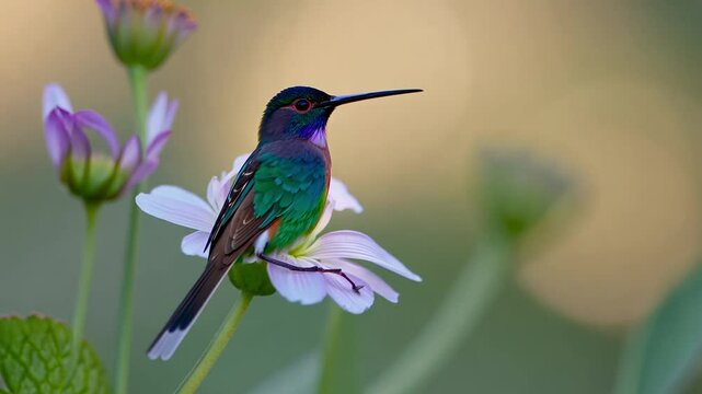 Vibrant colors and delicate motion of hummingbird wings in this slow-motion video