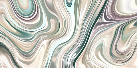 Obraz premium Metallic silver and dark green waves undulating, intertwining with white highlights, forming dynamic, fluid abstract visual design