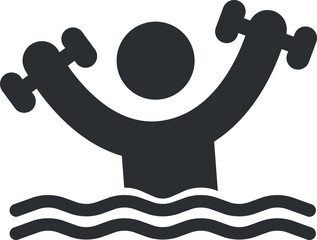 Water aerobics icon. Sports signs and symbols.