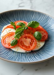 Fresh tomato and mozzarella salad with herbs and seasoning for a delightful meal