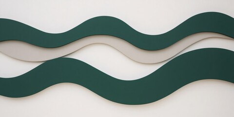 Organic waves flowing across white surface, blending deep teal, emerald green, and beige into smooth, abstract composition