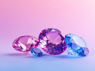 digital gem on blue pink background