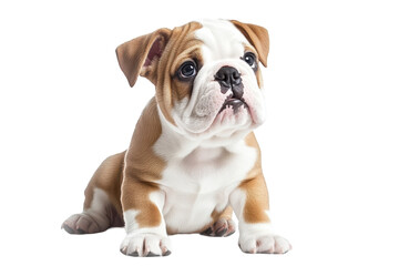 Obraz premium Friendly Bulldog Standing Isolated on Transparent Background