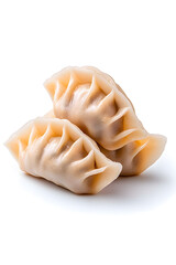 Asian gyoza dumplings, isolated on white background