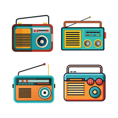 Set of radio vector, vector and illustration, vector style