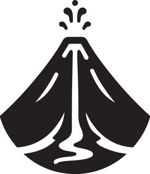 Volcano silhouette vector EPS file. Ideal for nature, disaster, and geological designs. Scalable, clean, and perfect for creative projects.