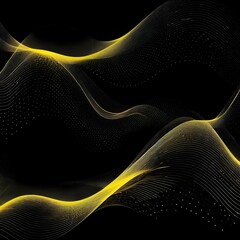 Abstract Digital Background with Wavy Colorful Dotted Patterns and Neon Glow
