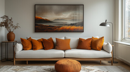Fototapeta premium Modern and cozy living room
