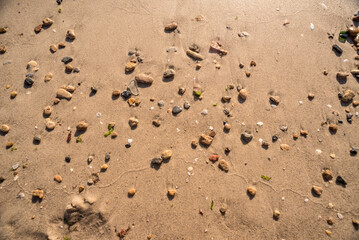Sea texture consisting of sand and pebbles.