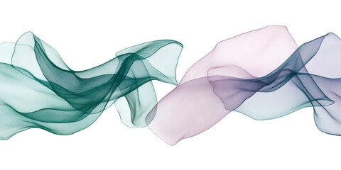 Abstract background with fluid swirling lines forming waves in deep teal and soft lavender, creating a dynamic and elegant visual