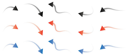 Obraz premium Set of curved arrows vector