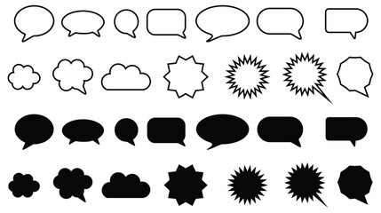Speech bubble icon set, talk bubbles collection