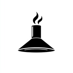 Fototapeta premium Black and white image of a kitchen range hood
