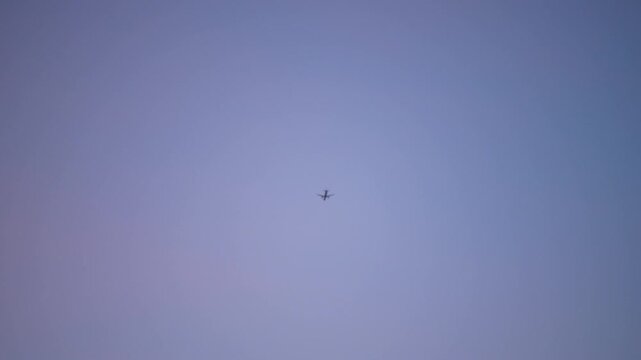 Plane in the sky of Minorca, Balearic Islands