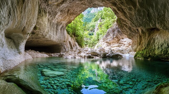 View of Gola di Gorropu (Gorropu Canyon), Supramonte mountains landscape, Sardinia island, Italy 