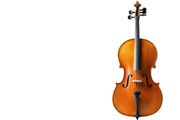 Beautiful Cello with Bow Isolated on Transparent Background