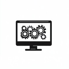Computer Screen Displaying Interlocking Gears