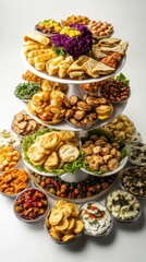 Fototapeta premium A Multi-Tiered Feast of Exquisite Appetizers, A Culinary Celebration