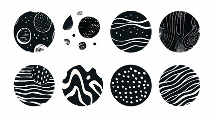 Elegant Black Abstract Round Backgrounds Set for Design Projects