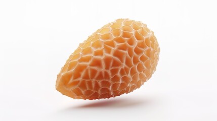 Mango with clear details and full depth of field standing alone on pure white background. Beautiful mango shape and texture shown brightly, appealing fruit display for various uses.