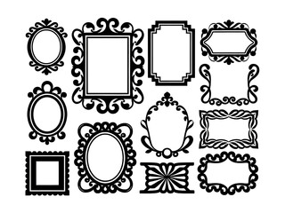 Border frames set vector illustration isolated on white background