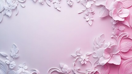 Obraz premium Elegant Floral Frame Design With Pink And White Flowers