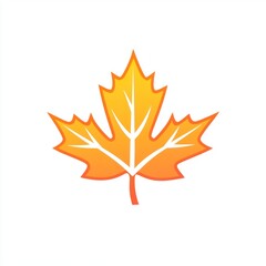 Obraz premium An orange stylized maple leaf design on white