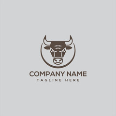 Bull head logo design. Creative bull horns symbol. Vector illustration.

