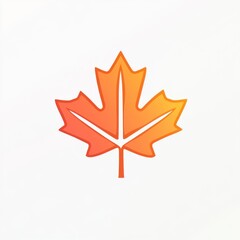 Obraz premium A Simple Orange Gradient Maple Leaf Design