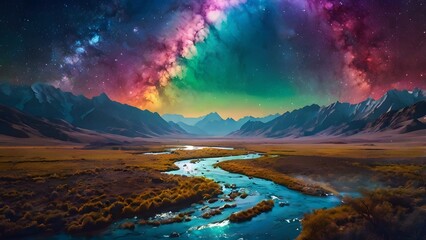 Fototapeta premium sunrise over the mountains