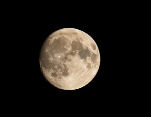 Obraz premium Full moon illuminating the night sky, representing lunar phases, astronomy, and nighttime beauty.