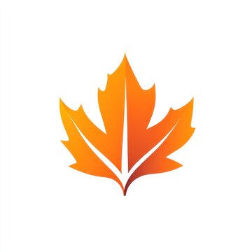 A stylized orange maple leaf design graphic