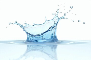 Dynamic Water Splash with Droplet Impact - Close-Up of Freshness and Clarity